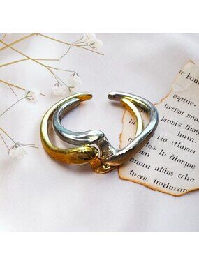 Copa Jewelry Two-toned Nesting Rings Size 7 Adjustable Gold Silver Brazilian